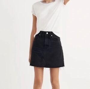 MADEWELL Denim Frisco Mini Skirt in Lunar Wash Black Womens size 26